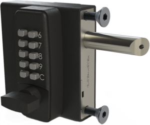 Gatemaster bolt on lock with 10 button keypad and latching bolt